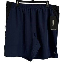 RBX Training Shorts 7” Navy Quick Dry Stretch Elastic Waist Drawstring Quick Dry
